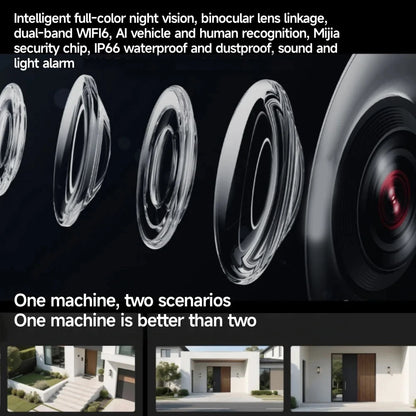 New Xiaomi Outdoor Camera 4 Dual Lens 5MP 3K HD Dual View Monitoring Panoramic Closeup Tracking IP66 Weatherproof AntiTheft CN