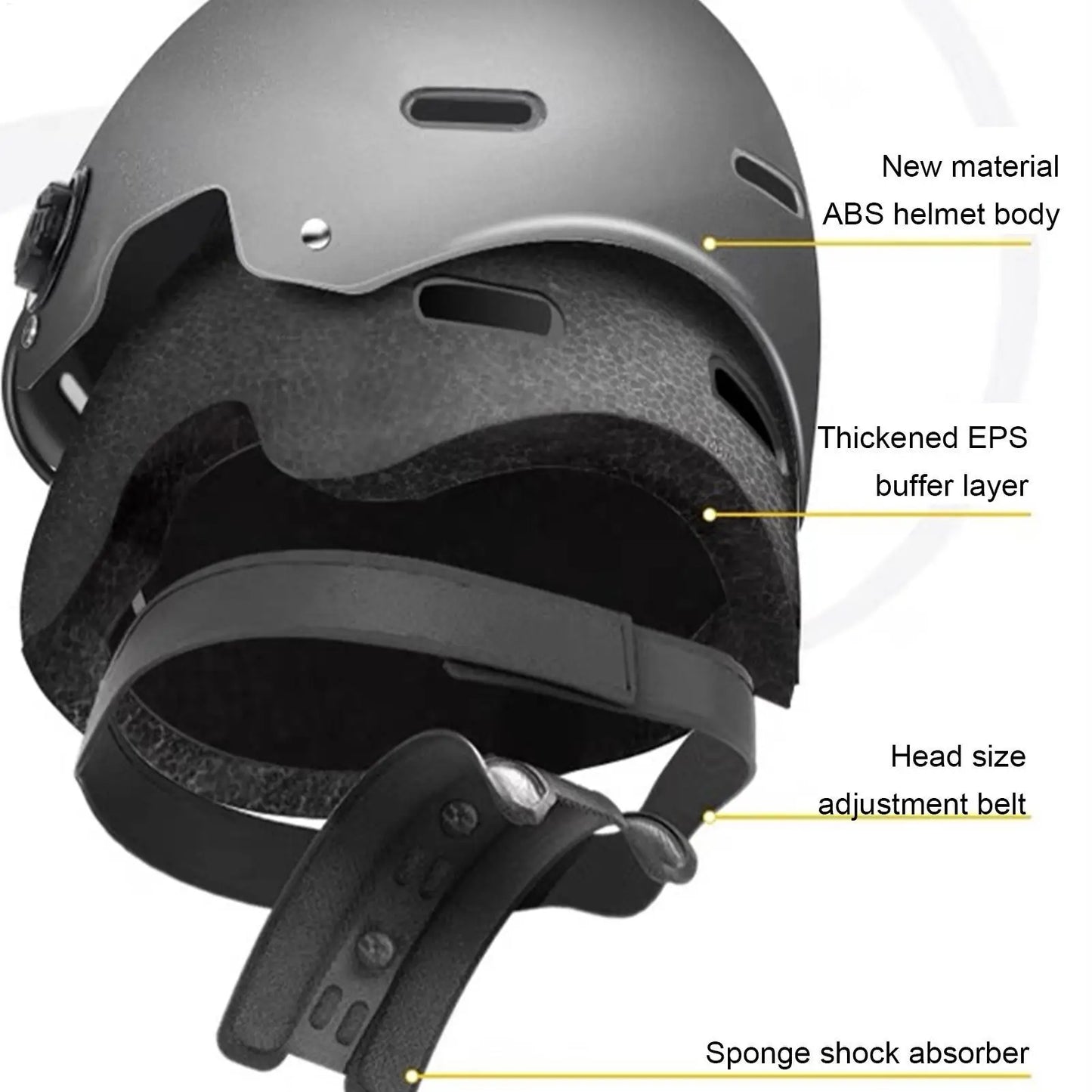 Motorcycle Half Face Helmet with Sun Visor Open Face Adult Riding Helmet Quick Release Safety Protection for Men Women