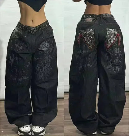 American Fashion Trend Joker Best Sell Special Spot Jeans Women Street Y2K New Punk Oversized Wide-leg Pants Unisex Casual Jeans