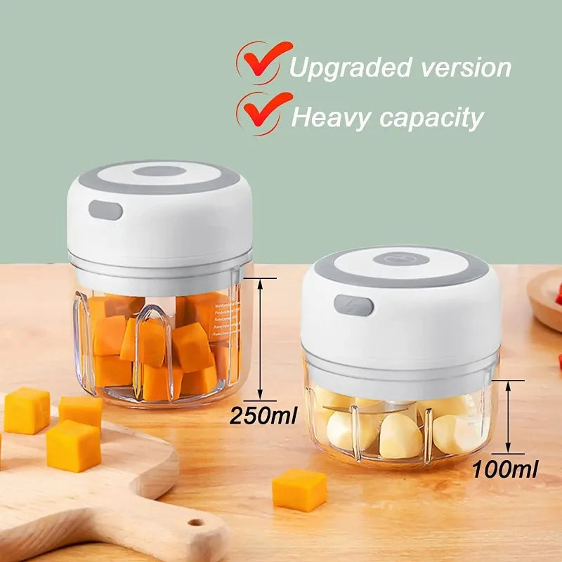 250/100ML Electric Kitchen Food Chopper Mini USB Food Crusher Portable Meat Grinder Vegetable Chopper For Kitchen Household