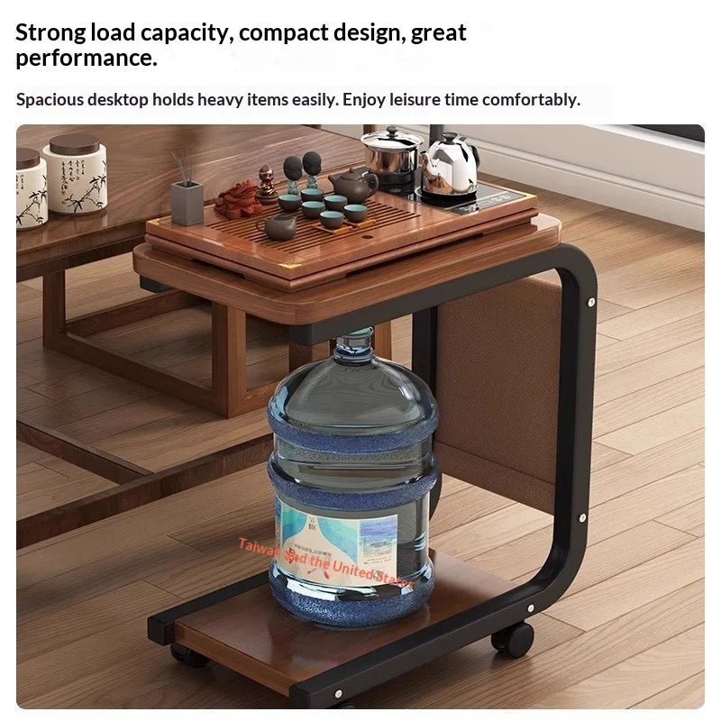 Modern Mobile Coffee Side Table Bedside Nightstand Small Rolling Height Adjustable Sofa End Table Metal Table Furniture Home