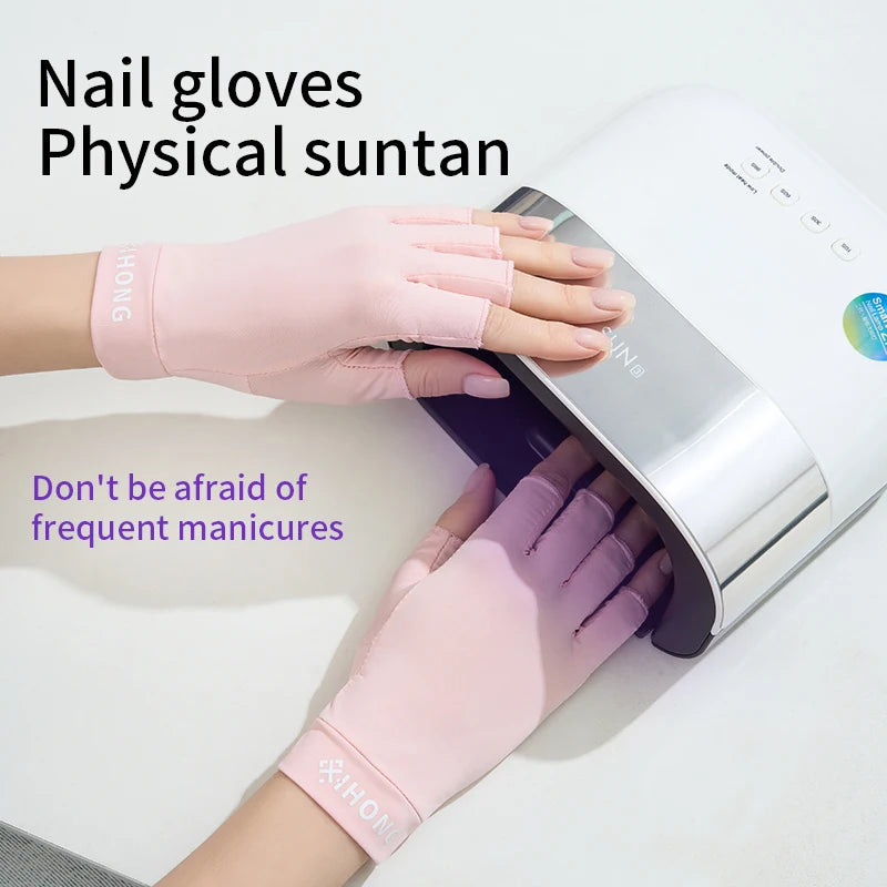 UV Gloves Are Used For Nail Art. These Are Professional UPF50+ UV Protective Gloves, Suitable For Nail Art. Five-Finger Gloves