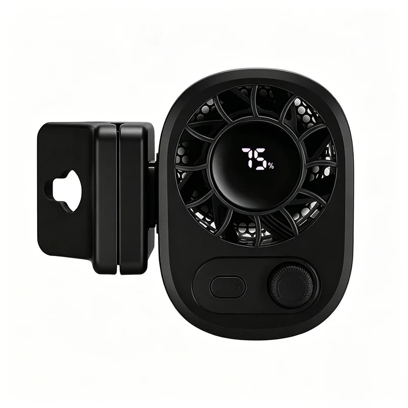 SEAMETAL Clip-On Car Fan 360° Rotatable 100-Speed Multi-Scene Portable Fan Long Service Life Lightweight USB Rechargeable