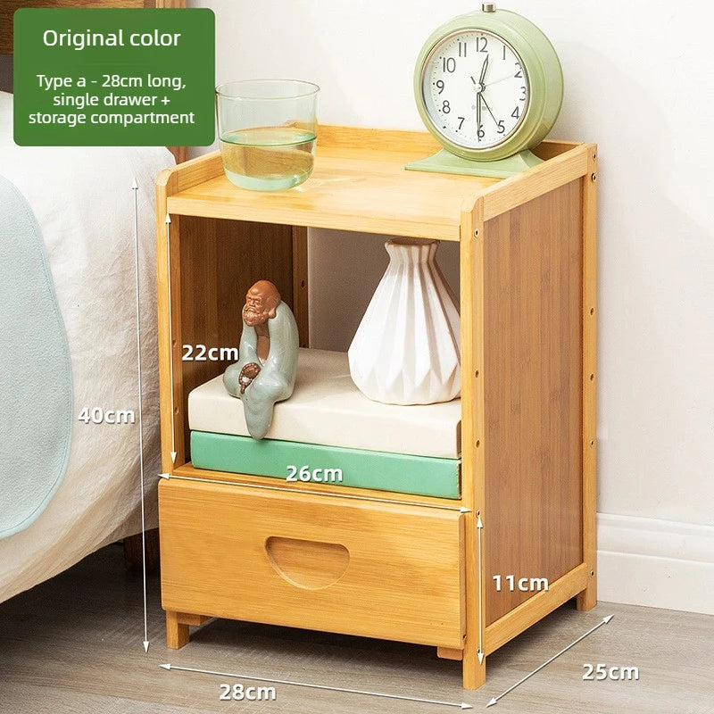 Simple solid wood bedside table, multi-layer drawer small cabinet, light luxury storage cabinet, simple bedside storage cabinet
