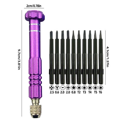 10-in-1 Precision Screwdriver Set for Mobile Phones,Notebooks,and Computers-Perfect for Small Maintenance and Disassembly