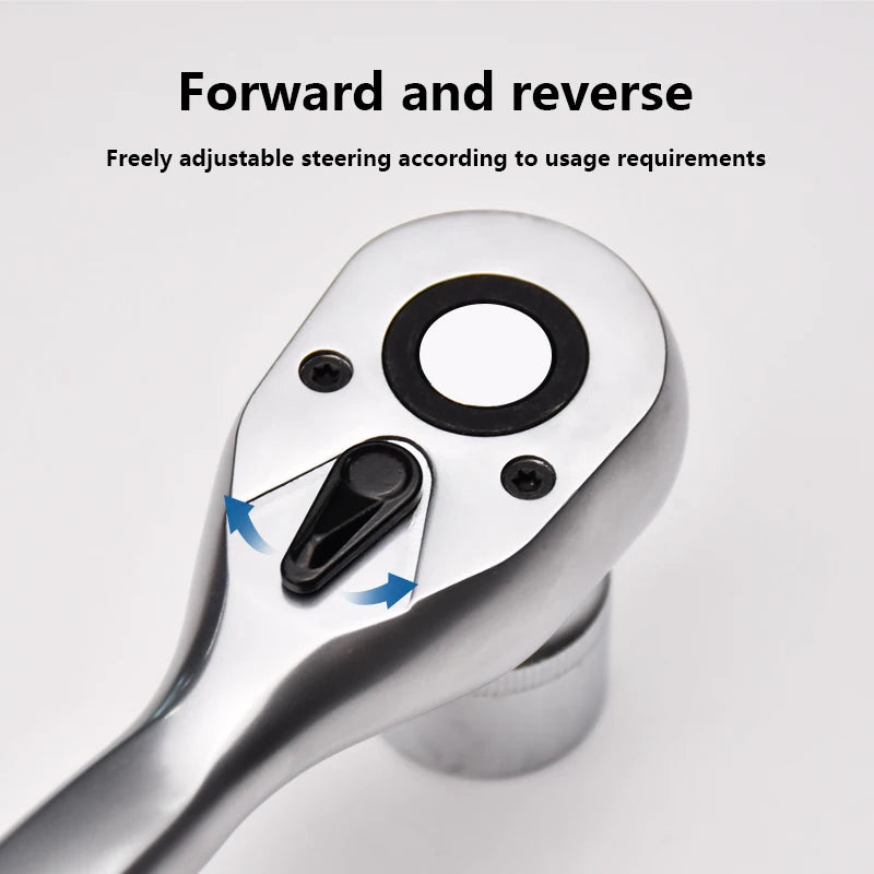 72 Tooth Ratchet Wrench with Quick Release 1/4" 3/8" 1/2" Drive Ratchet Socket Wrench Auto Motorcycle Mechanic Repair Hand Tool