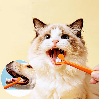 Dog Toothbrush Double-head Dogs Toothbrushes Oral Care Dog Teeth Cleaning Small Pet Mouth Cleaning Cat Toothbrush Pet Products