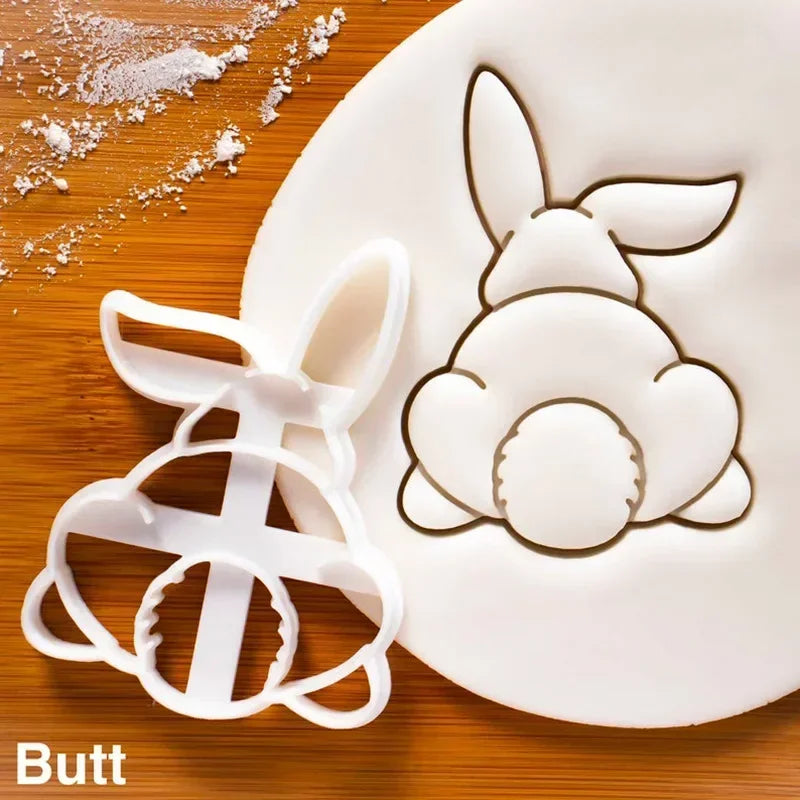 Easter Cookie Cutters Cute Yoga Rabbit Egg Plastic Cookie Embossed Molds DIY Baking Cakes Decorations Tools Kitchen Accessories