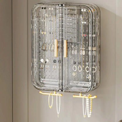 Jewelry Storage Box Jewelry Accessories Shelf Transparent Wall Mounted Jewelry Organizer Earrings Necklaces Rings Display Stand