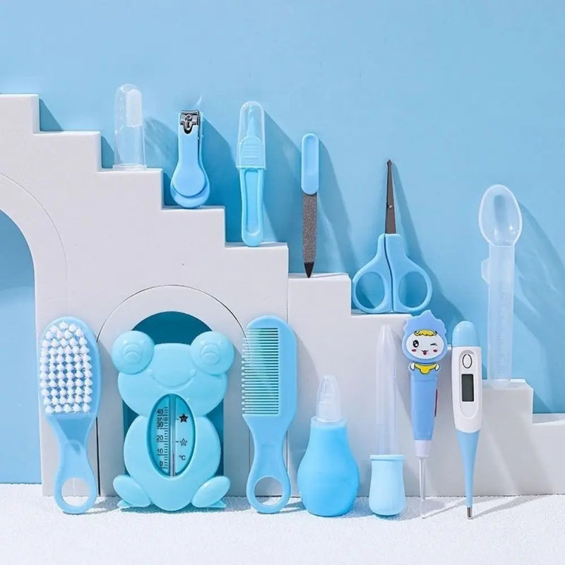 13Pcs/Set Multi-functional Baby Care Kit Hair Wash Brush Nail Clipper Newborn Care Essentials Comb Nasal Aspirator