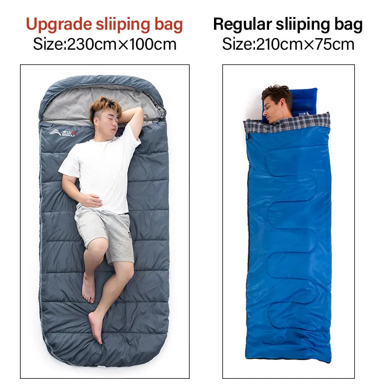 BSWolf Large Camping Sleeping Bag Lightweight 3 season Loose Widen Long Size Sleeping Bag for Adult Rest Trip Hiking Fishing