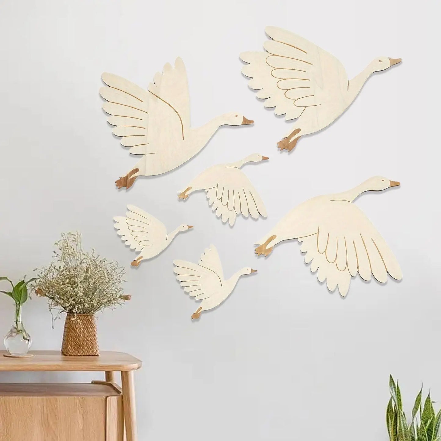 Wooden Flying Birds Wall Art Hanging Home Decoration for Living Room Dining Room Modern House Decor
