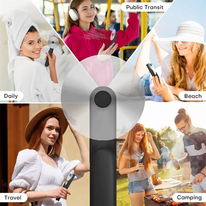 Portable Mini Handheld Fan, Small Pocket Fan, USB Rechargeable Personal Fan with Power Bank, Travel Essentials for Women