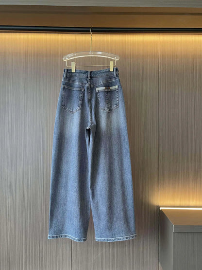 25 Summer New Women's Casual Cotton Denim Wide Leg Pants
