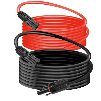 PowMr Black Red 3M 5M 7M 10M 15M 30M Solar Photovoltaic Line 6mm2 10AWG PV Cable with Connectors Solar System PV Extensions Wire