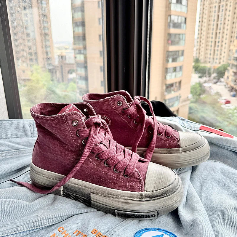 Casual canvas men's shoes Trendy and versatile designer styles Fashion Party Personalized shoes for young people Thick soled