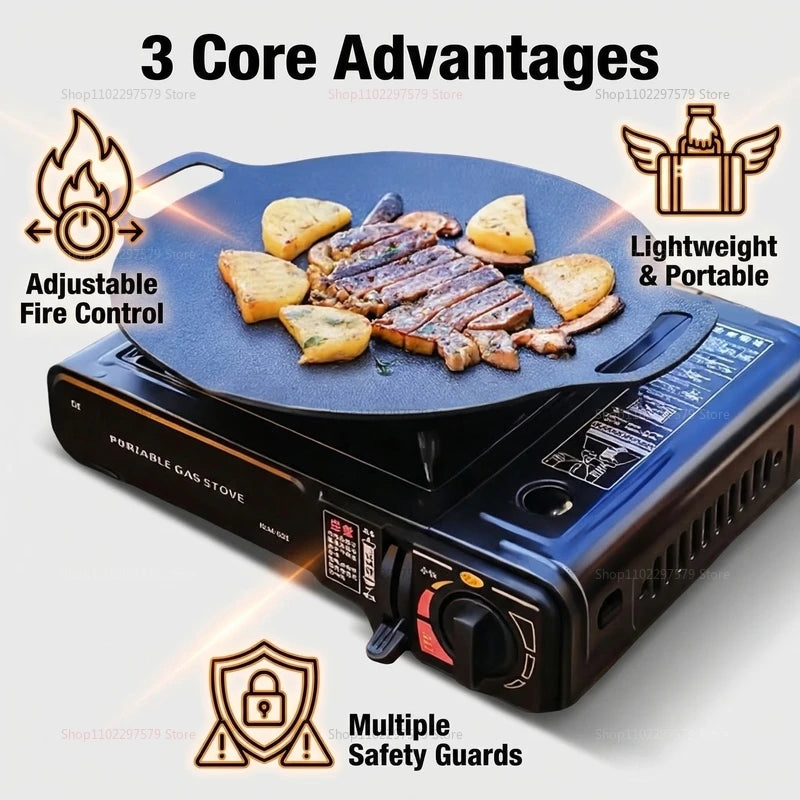 Portable Cartridge Stove for Camping Outdoor Barbecuing Home Cooking and Gatherings Lightweight Multi-functional Stove