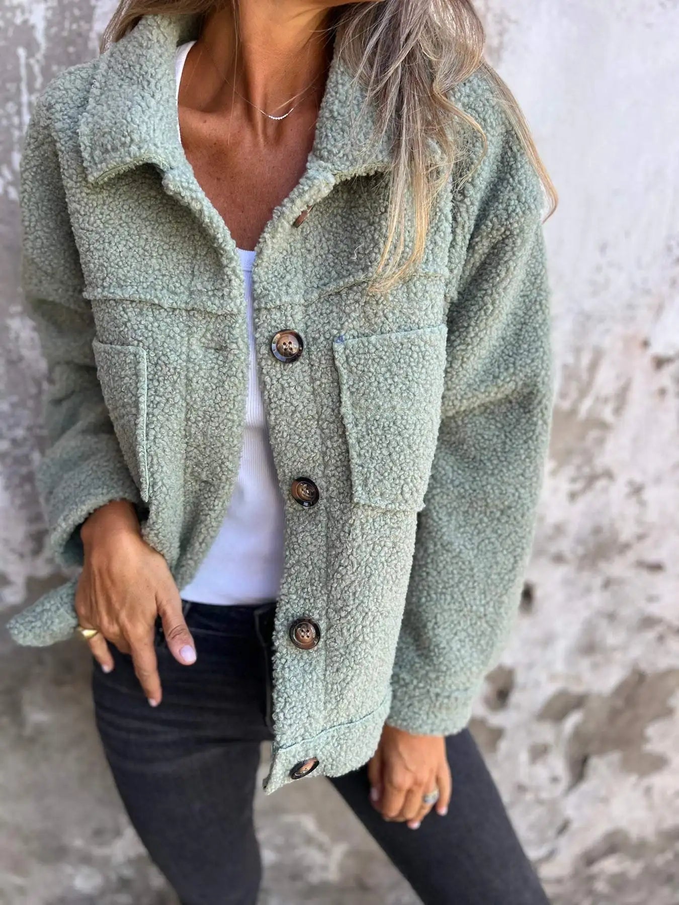 2025 Autumn Winter Clothes Women Lapel Single-breasted Lapel Jacket Solid Color Fashion New in Outerwears Pockets Coat Chic Tops