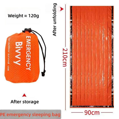 Portable Outdoor Emergency Sleeping Bag with PE Aluminum Foil Insulation Waterproof design for Camping Hiking Travel
