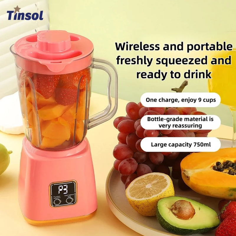 TINSOL Electric Juicer Portable Blender 10 Blades Multifunctional Juice Blender Fresh Juice Smoothie Blender Food Processor