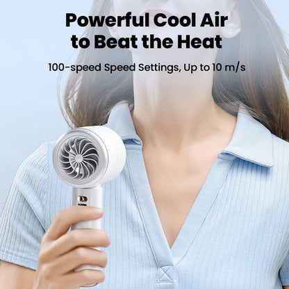 Portable Mini Handheld Fan Type C Rechargeable Digital Display Fan High-Speed Electric Cooling Fan Desktop Outdoor Small Fans