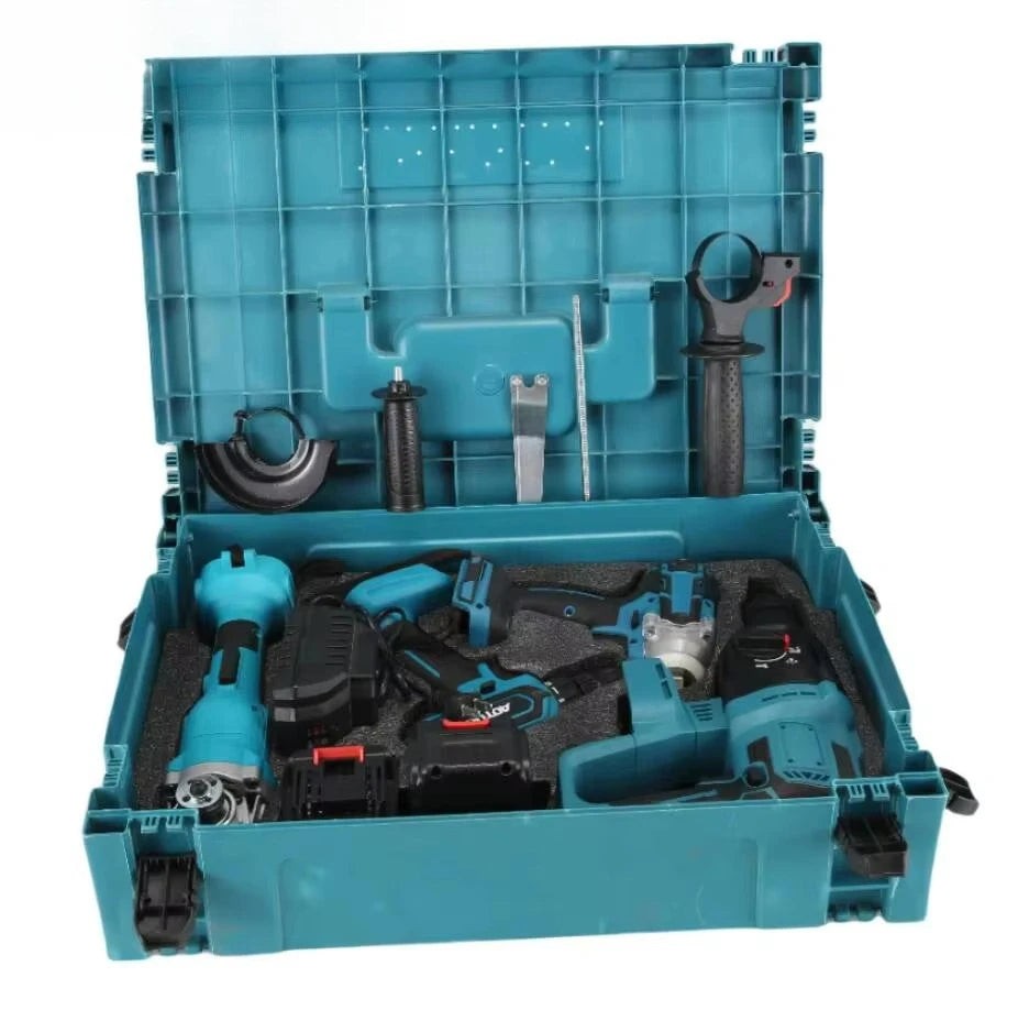 Power Tool Industrial Six-Piece Set Lithium Battery Brushless Tools Wrenches Angle Grinders Cutting Machines Electric Chain Saws