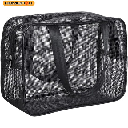 HOMEFISH Mesh Shower Caddy Tote Bag Cosmetic Storage Bag Multifunctional Shower Bag Large Capacity Portable Toiletry Organizer
