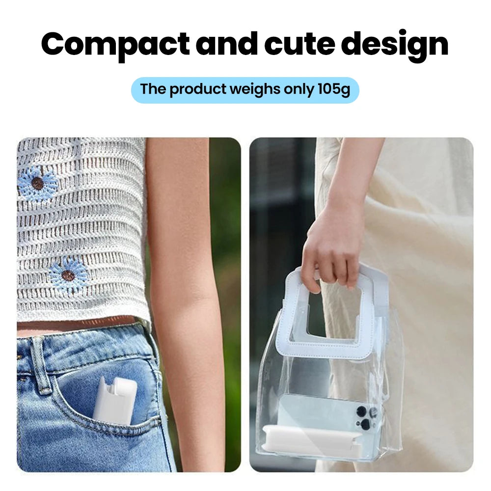 Portable Fan Mini Handheld Fan USB Recharge 3 Speed Hand Held Small 2 in1 Pocket Fan with Power Bank Feature