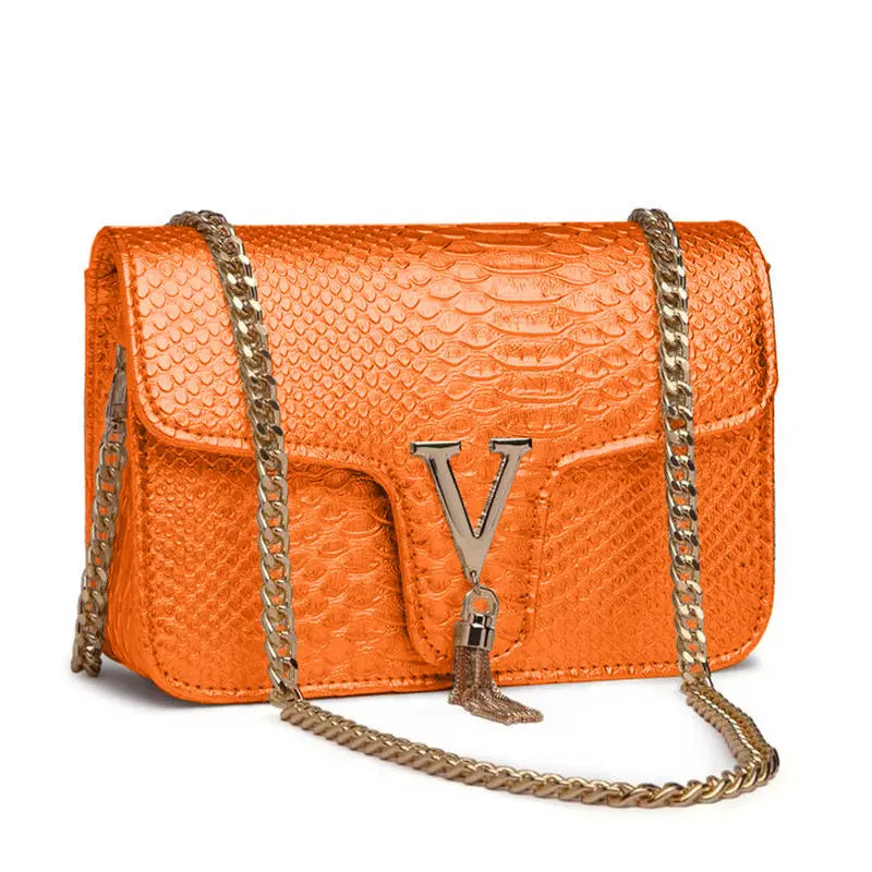 Crocodile Chain Small Crossbody Bags for Women,Black Luxury Brand Shoulder Bag,European Female Fashion Trend New Design Handbags