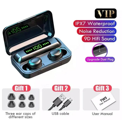 TWS F9-5 Bluetooth 5.3 Kabellose Kopfhörer HiFi Stereo Sport Wasserdichte Ohrhörer Headset Hörgeräte mit Mikrofon Freisprechfunktion