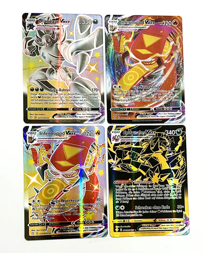 Deutsch Pokemon Cards in German Vstar Vmax GX Limited Shiny Rainbow Arceus Pikachu Charizard Holographic Playing Cards Kids Gift
