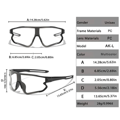 Men Women Photochromic Motorcycle Glasses Outdoor Sports Big Frame Windproof Cycling Running Hiking Goggles
