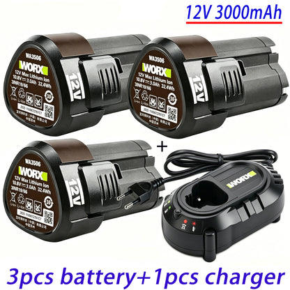 100% New 12V 3000mAh RW9300 WA3503 Replacement Li-ion Battery For Worx WA3504 WA3505 WA3553 RK2515K2 Cordless Tool Power Battery