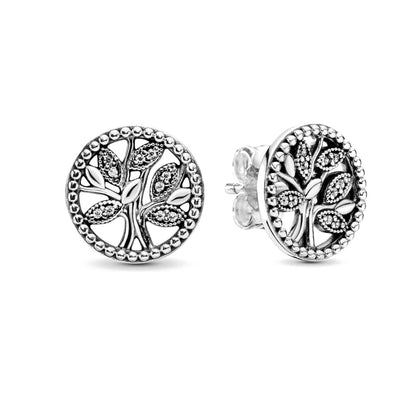 White series New Women's earrings Blue Square Sparkle Halo Stud For Women Tiki Jewelry Party Hoops Gift Things From 1