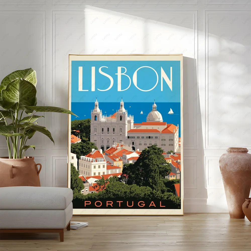 Pictures Portugal Painting Poster Room Decor Home Decoration Interior Wall Art Printing Waterproof Bathroom BedRoom Posters Gift
