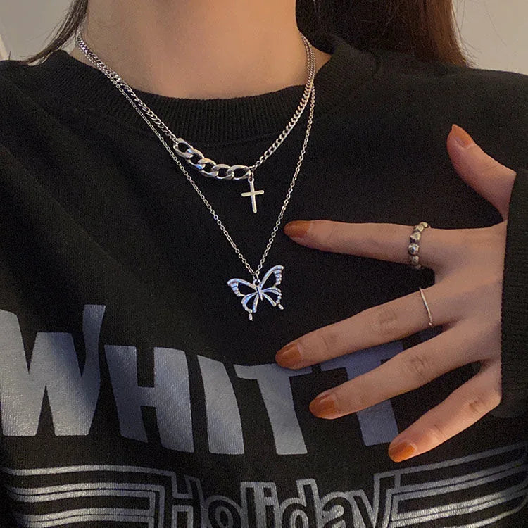 Necklace For Women Cute Girls Animal Sweet Heart Butterfly Fashion Party Rap Gummy Bears Blade
