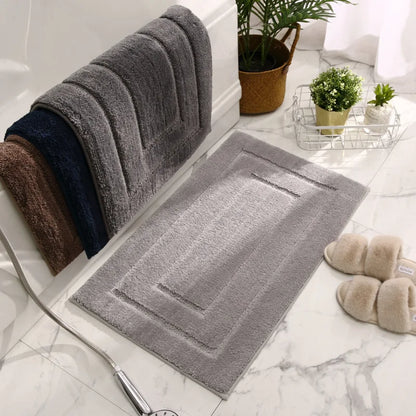 Thickened Bathroom Absorbent Floor Mat Solid Color Back Jacquard Quick-Drying Foot Pad Soft and Skin-Friendly Floor Carpet