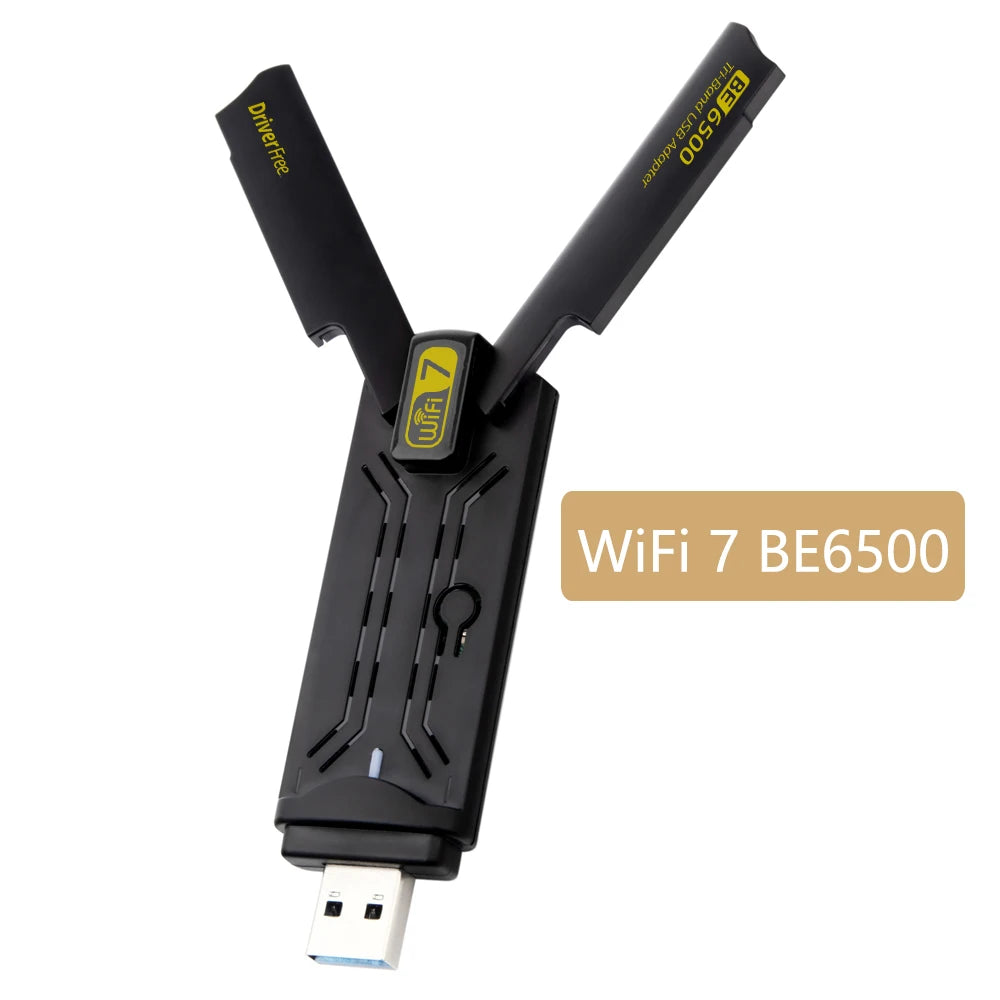Fenvi WiFi 7 USB Adapter BE6500 802.11BE Wireless WiFi card 6500Mbps USB3.0 WiFi Dongle 2.4G/5G/6GHz For Win 10/11 Driver Free