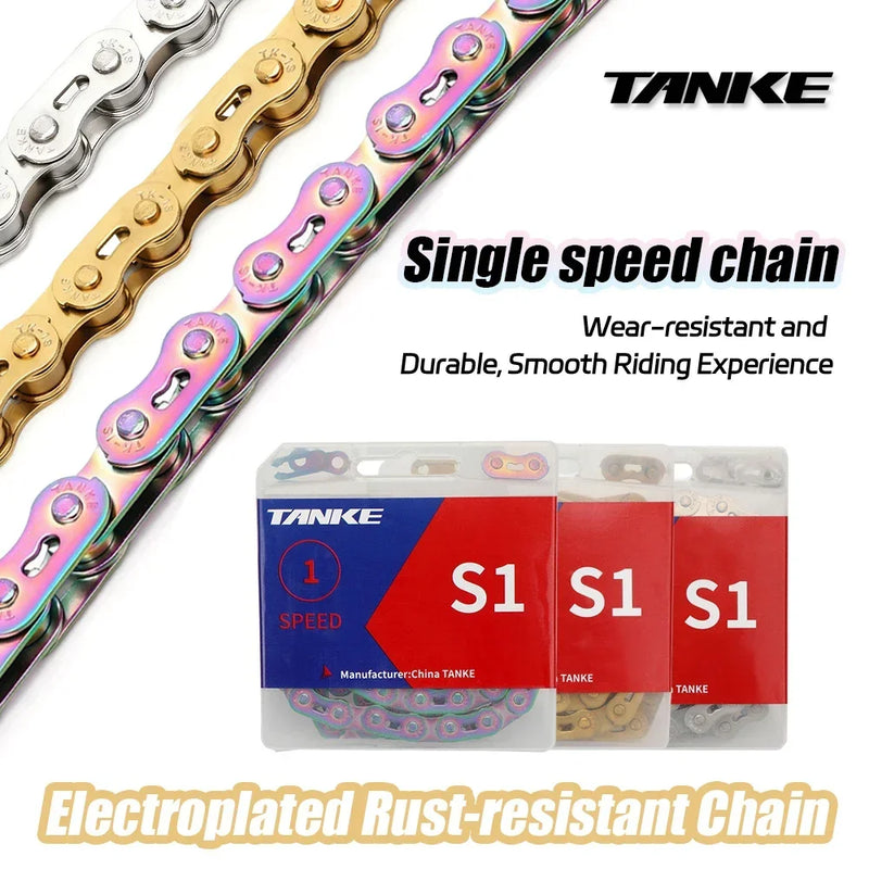 TANKE Single Speed Bike Chains 1 Speed Mountain Bicycle Chain 100L MTB Single Speed Cycling Accesories BMX Current