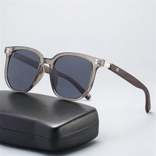 Sunglasses for Men Women's Trendy Retro Wood Grain Polarized UV Protection Eyewear Cycling Outdoor Street Photography