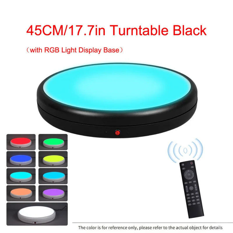 45CM/17.7in Motorized Rotating Display Stand Display Base 360°Rotatable Electric Potography Turntable for Products Display Live