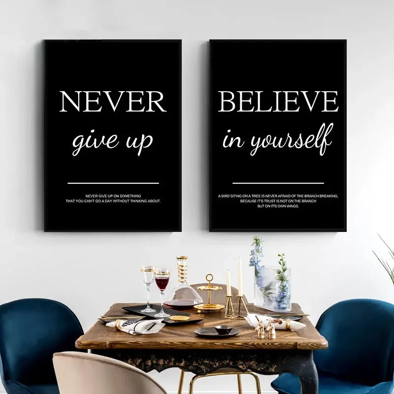 Modern Simple Inspirational Quotes Canvas Art Painting Prints Nordic Wall Decorative Posters for Living Room Office Home Decor