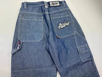 Street Y2K New Fashion Trend Clearance Spot Special Straight Jeans Women Harajuku Hip Hop Oversized Wide-leg Pants Unisex Jeans