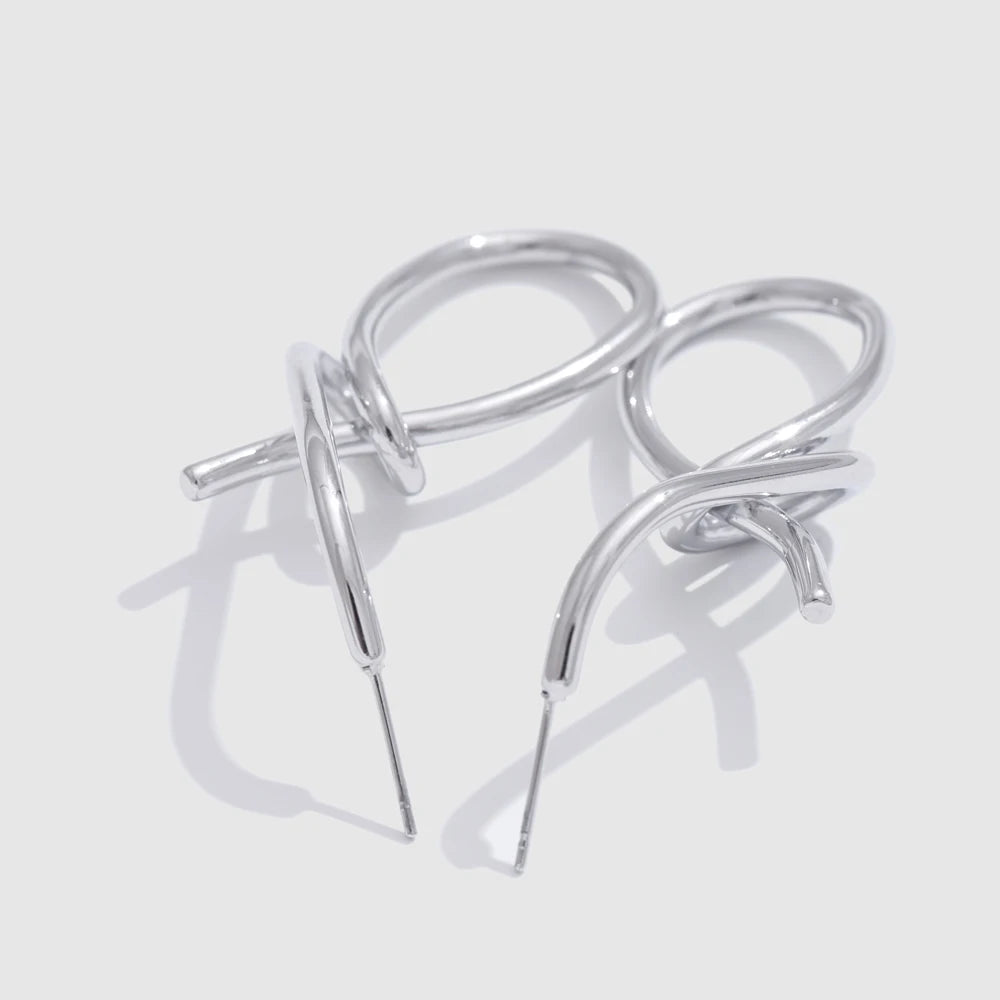 NiNice Popular Stainless Steel Geometric Unusual Earrings Stylish Unique Water Resistant Metal Versatile Daily Jewelry