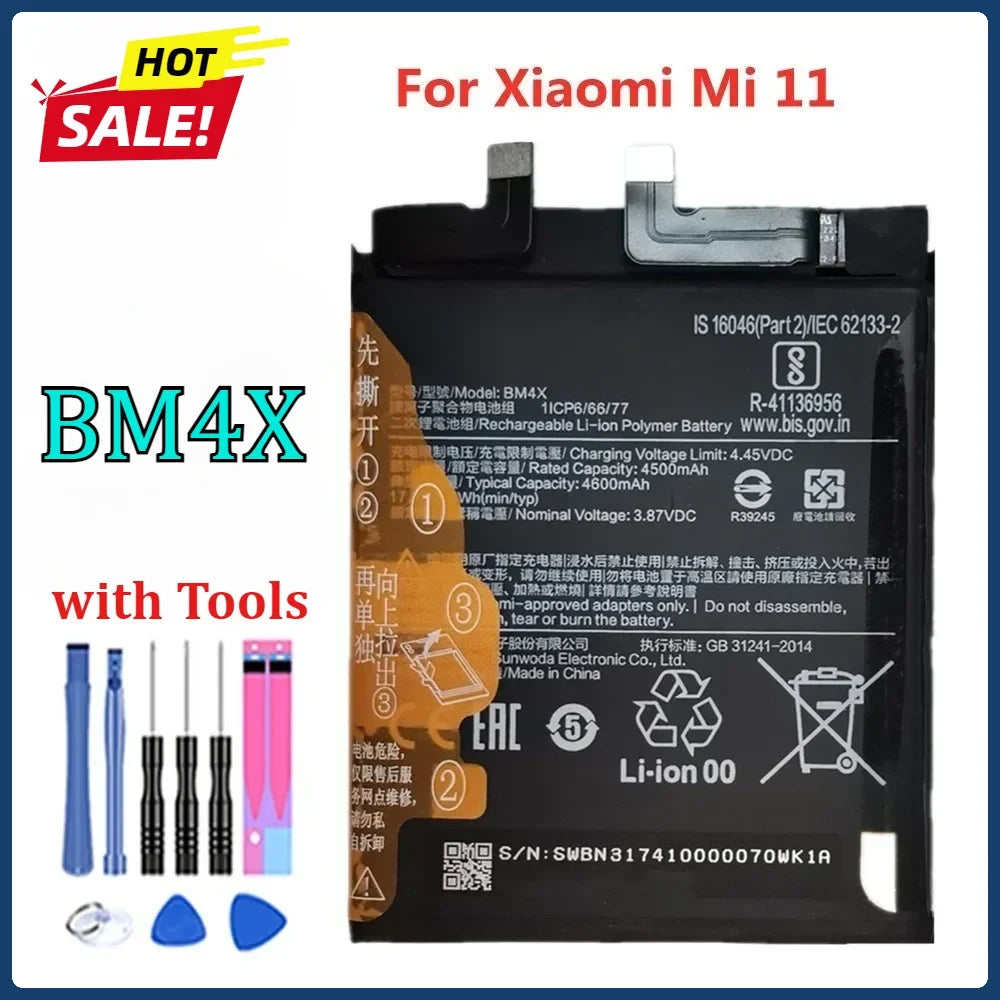 BM4X Battery for Xiaomi 11 Mi 11 Mi11 Replacement Phone Batteries High Quality Bateria