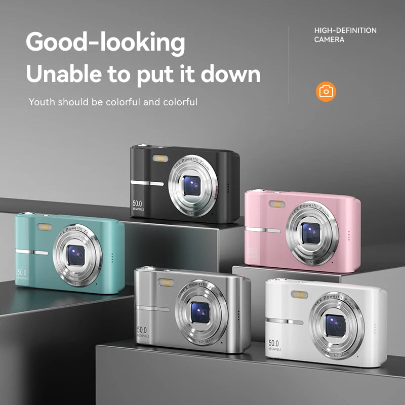 Digital Cameras1080P Camera 44MP Camera Portable Compact Camera with 2.4 Inch LCD Screen16x Digital Zoom, 32G Micro Memory Card