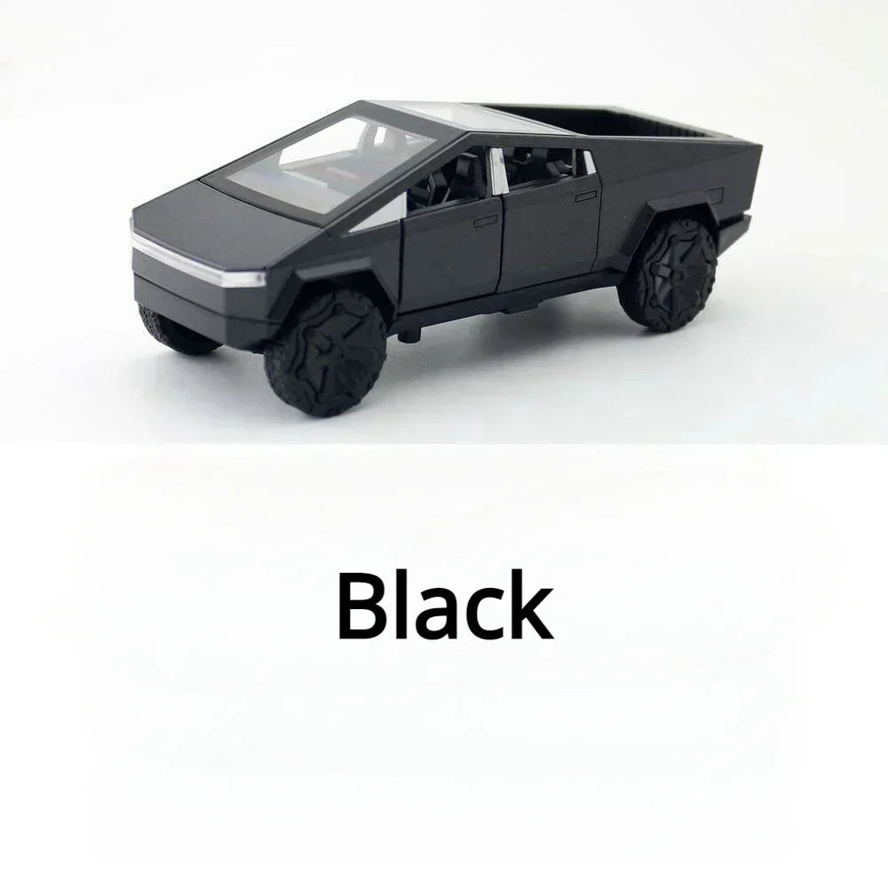 1:36 Cybertruck Pickup SUV Alloy Car Model Diecast Metal Toy Off-Road Vehicle Pull Back Truck Sound Light Toy Collection