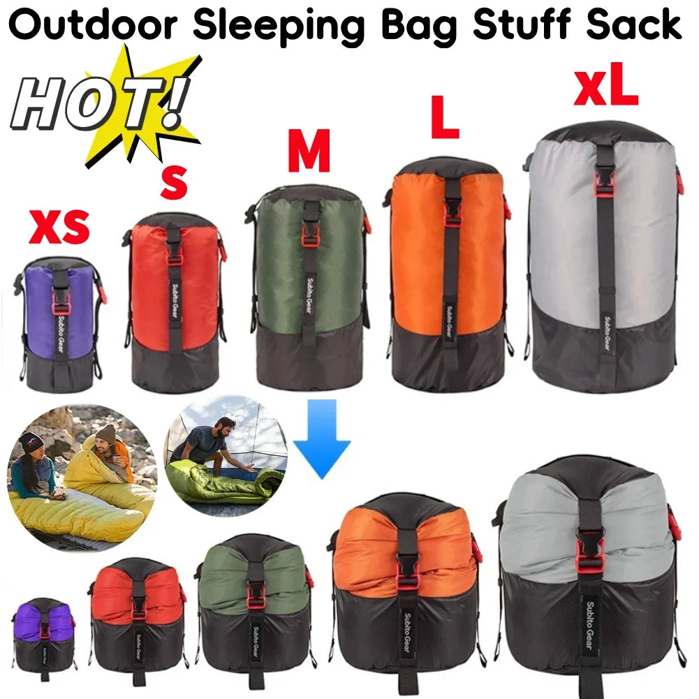Outdoor Sleeping Bag Stuff Sack Waterproof Sleeping Bag Compression Storage Bag Large Capacity Space Saving for Camping Hiking