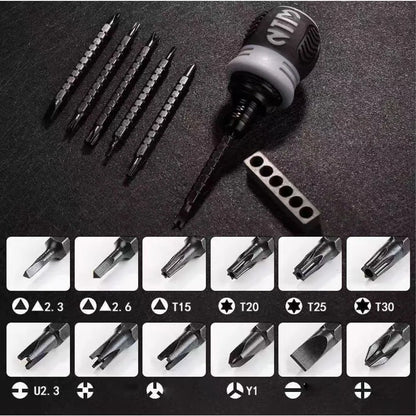 Ratchet Screwdriver Set Short Handle Cross Groove Drill Head Telescopic Detachable Steel Screw Driver Repair Hand Tools