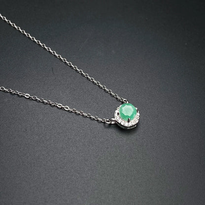 Elegant Natural Emerald Jewelry Sets Sterling 925 Silver Gemstone 5mm Fine Jewelry for Women Party Wedding Fine Jewelry Gift